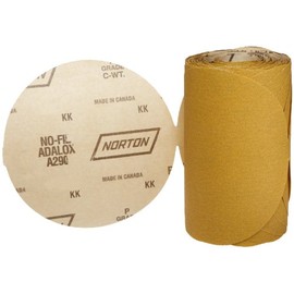 Norton A290 No-Fil Adalox Abrasive Disc, Heavy Duty, Paper Backing, Aluminium Oxide, 5" Diameter, Grit 120 (Roll of 100)