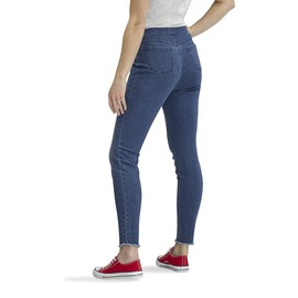 No nonsense Women's Frayed Edge Denim Leggings, Medium Wash, Large