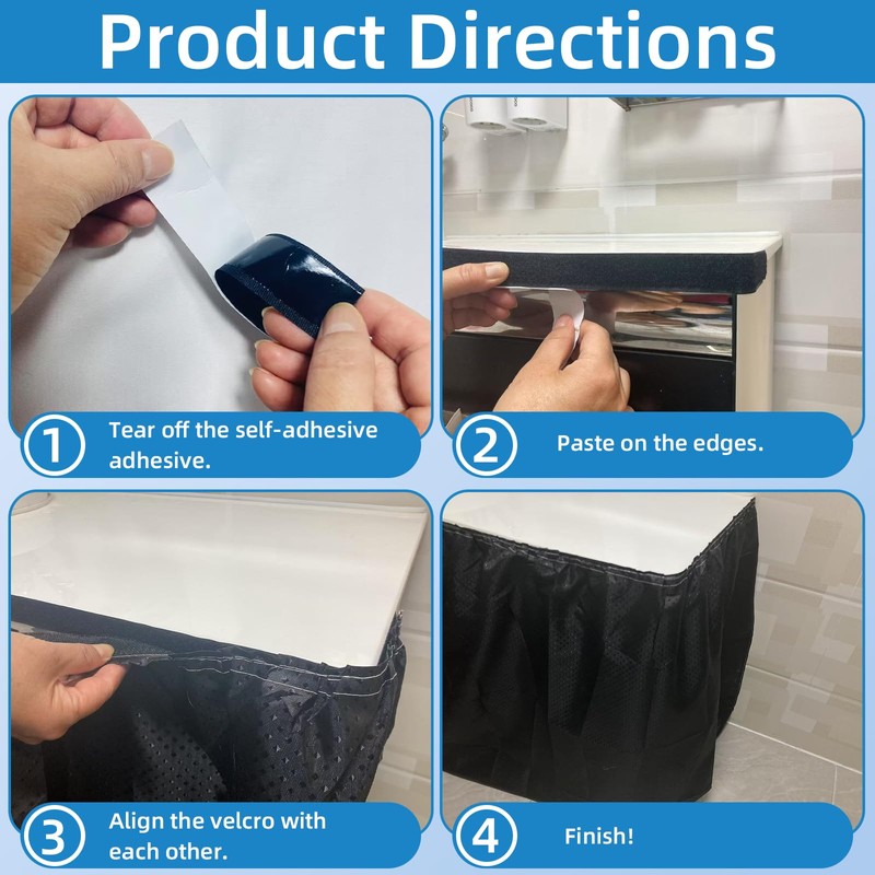 Fabric Sink Skirt Waterproof Self-Adhesive Bathroom Sink Skirt Diamond Stitch