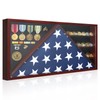 DecoWoodo Large Military Shadow Box Display Case with HD Tempered