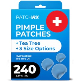 KEYCONCEPTS Patchrx Parches De Espinillas Para La Cara (240 Parches), Parches Hidrocoloides Para Acné Con Aceite De Árbol De Té, Pegatinas De Espinillas Para Espinillas - Parche Hidrocolo