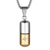 STWTR Stainless Steel Cylindrical Souvenir Capsule Pill Pendant Necklace, Cremated