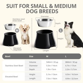 yoken Sturdy Elevated Dog Bowls 2 Packs, [Prevention of Vertebrae Disease] [2X Non-Slip] Dog Food Bowls,Stainless Steel, High Capacity Water Bowl Colorful Raised Bowl for Medium Small Dogs