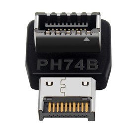 2 x USB 3.2 Front Panel Internal Connector Type E 90 Degree Angled Adapter USB C Header 90 Degree Adapter (PH74B)