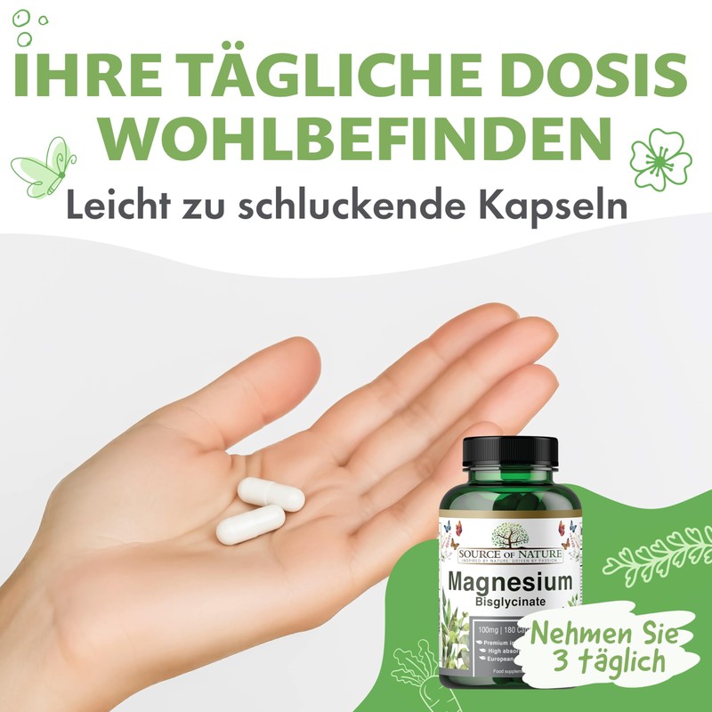 Source of Nature® Magnesium Bisglycinate 770 mg 180 Capsules 100