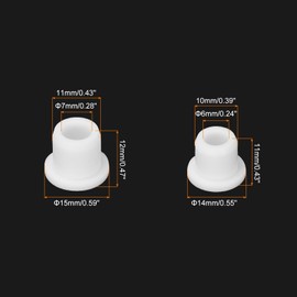 QUARKZMAN T-shaped rubber sleeve, diameter 11 mm/10 mm, ID 7 mm/6 mm, white seal, cable grommet, flexible for cable pipes