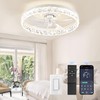 ZMISHIBO 19.7" Ceiling Fans with Lights, Low Profile Ceiling Fan