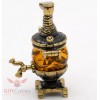 Solid Brass Amber Figurine of Russian Samovar Teapot Totem talisman
