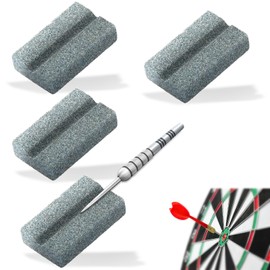 Neerow Dart Schleifstein für Metall Darts, 4 Stück Dart Spitzen Schleifer, Tragbarer Darts Anspitzer, Mini-Schärfer, Dart Zubehör für Schärfe und Pflege (15 × 25 mm)