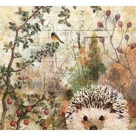 Set of 2 Individual Decoupage Paper Party Napkin HEDGEHOG Watercolor Decor Luncheon Napkins for a Birthday holiday, Wedding, Cocktail Party