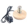 E26/E27 Table Lamp Holder Household Retro Wooden Lamp Base with
