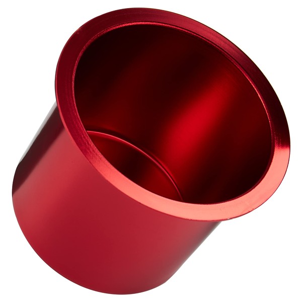 Brybelly Poker Table Cup Holder Inserts - Durable and Rust-Proof, Drop-In Table Cup Holder for 3.375" Hole - 3" Deep with 3.25" Inside Diameter - Vivid Red Aluminium, Pack of 1