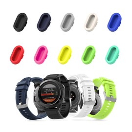 Garmin MoKo 10 Pack Fenix 8/7/6/5 Dustproof Plug for Fenix 8/7/7S/7X/6/6S/6X/5/5S/5X/ForeAthlete245/245M/45/935/945/Vivoactive 3 Charger Port Multicolor