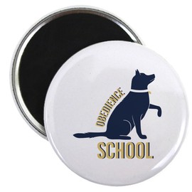 CafePress Obedience School Magnets 2.25" Round Magnet, Refrigerator Magnet