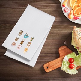 MYSOMY Funny C-offee Kitchen Towels for Bar Decor C-offee Lover Dish Towels（A Coffee Towel UK） (Coffee Towel UK)