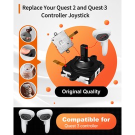 Joystick Replacement Kit for Meta Quest 3 Controllers – 2× Analog Thumb Sticks + 4× Thumbstick Caps with Tools – Compatible Quest 3 Accessories for Left/Right Controller Repair