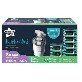 Tommee Tippee Twist & Click Advanced Nappy Disposal System Refill Cassette X 6