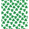 Printed Polycotton Craft Fabric Material - Green Clovers ON White,