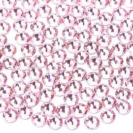 qiipii Light Pink Nail Rhinestones 2880pcs SS10 2.8mm K9 Glass Round Stones Bulk Nail Art Charms Flatback Gems Beads Diamonds Jewels Crystals for Nails Eyes Face Makeup Clothes Shoes DIY Crafts Phones