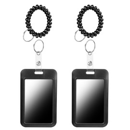 Wrist Coil ID Badge Holder with Card Strap & Key Ring，Plastic Stretchable Spring Spiral Wristband Keychain，Wristlet Cruise Ship Cards Holder,for Gym Outdoor Activities Sports Sauna Pool Women Men