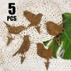 BOFUNX Pack of 5 Rust Bird Garden Decoration Garden Stake
