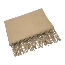 WESTEND CHOICE Ladies Scarves Pashmina Shawls and Wraps Large Scarf for Women Wedding Shawl Bridesmaid Stole Plain Winter Warm Scarves 200 x 70 cm (Light brown)