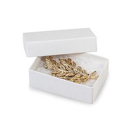 White Kraft Recycled Jewelry Boxes,for Holiday Birthday Wedding Anniversary Candie Snack Gift Basket. 2.5x1.5x.75 Inch, 100 Pack, Fiber Fill