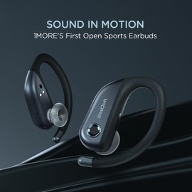 1MORE Fit S50 Open Ear Headphones 5.3 Bluetooth, Sports Headphones Wireless with Microphone, True Wireless Earbuds, Quick Charge, 38 Hours Playtime, ENC Call Noise Cancelling, IPX7 (Black)