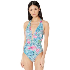 Lilly Pulitzer Lanai Halter One-Piece Multi Sink Or Swim 2