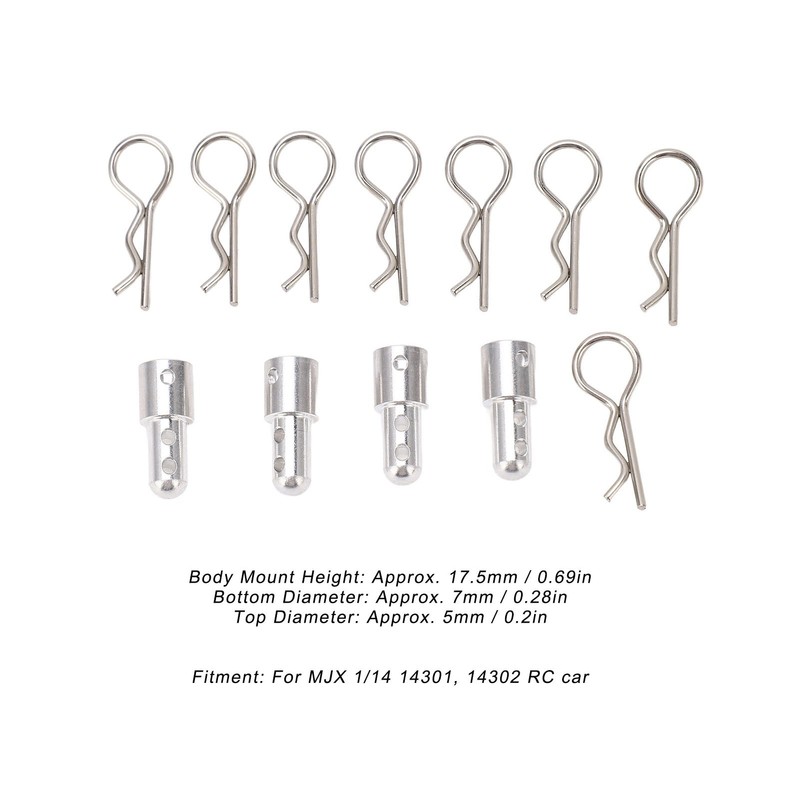 4Pcs RC Body Post Mount Stable High Strength Silver Rugged