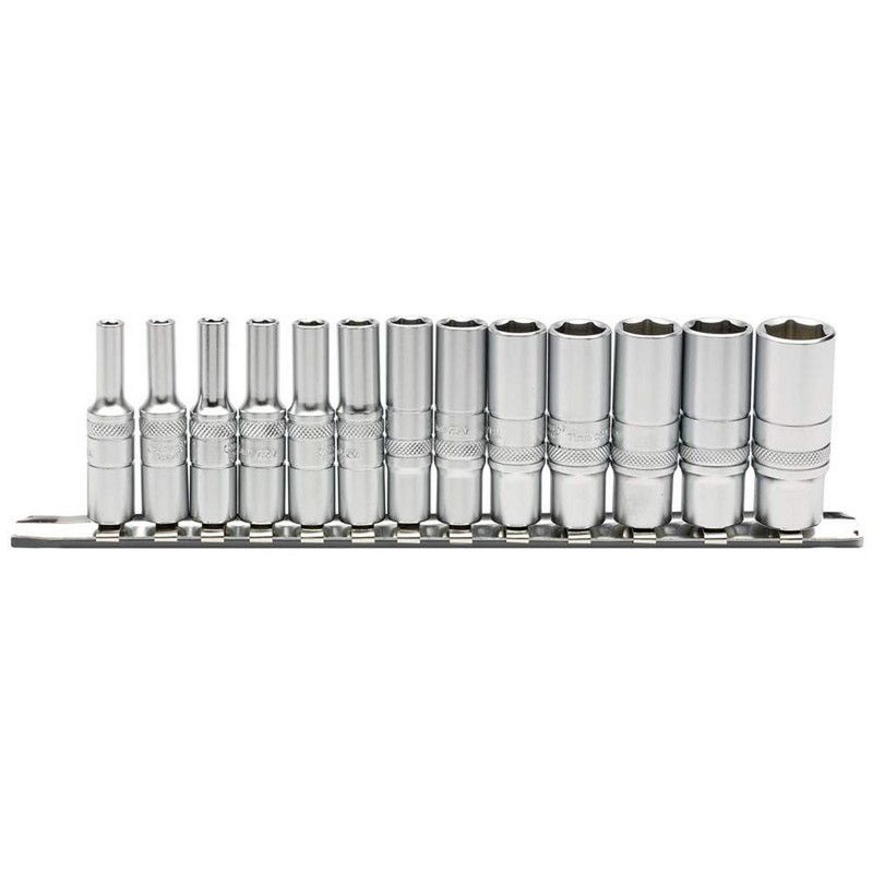 Draper 16490 1/4-Inch Square Drive Metric 13 Piece Deep Sockets