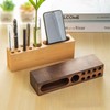 Hosoncovy Wooden Pen Holder Pencil Holder with Cellphone Stand Business