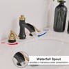 BWE Black and Gold Widespread Bathroom Faucet, 3 Hole, 8