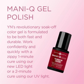 Young Nails Mani-Q Gel Polish, Color Gel Nail Polish For Natural Or Artificial Nails, Cure With LED Or UV Light, Soak Off Gel Polish 0.34 fl oz.