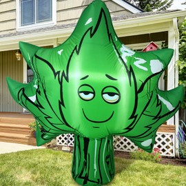 Libima 3.6 ft 420 Inflatable Decor Giant LED Leaves Blow Outdoor Decoration for 420 Party Adult Parties Birthday Carnivals and More