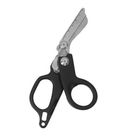 Emergency Response Shears Aluminum Alloy Multifunction Foldable Shears for Indoor Outdoor Black