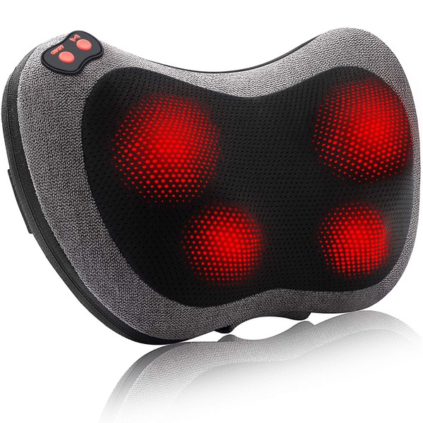 Papillon Back Massager with Heat,Shiatsu Back and Neck Massager with Deep Tissue Kneading,Electric Back Massage Pillow for Back,Neck,Shoulders,Legs,Foot,Body Muscle Pain Relief,Use at Home,Car,Office