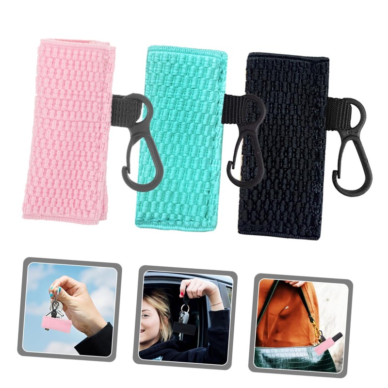 FOMIYES Chic Knitted Lipstick Holder Keychain Accessory Lip Gloss Bag