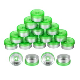 uxcell 13mm Flip Off Caps, 100PCS Burr-Free Flip Off Top Caps Seals Flip Off Aluminum Plastic Vial Flip Off Seals Caps Cover for Glass Vial Bottles, Green/Silver