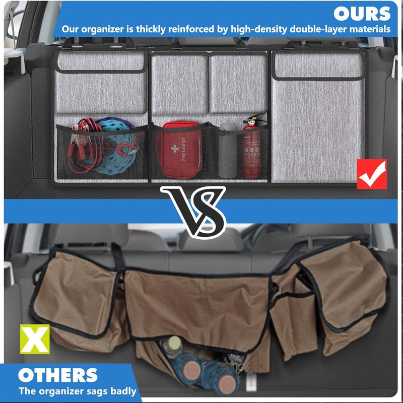 Large Capacity Car Trunk Suspension Organization Storage Bag - Waterproof,