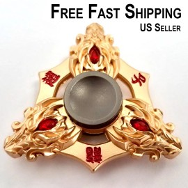 S&H KING OF GLORY Tr-Fidget Hand Spinner Finger Stress EDC Toy - Black