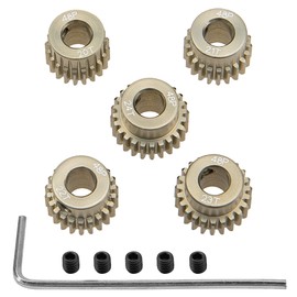 5pcs 7075 Aluminum Alloy 48DP 5mm Pinion Gear Set 20T 21T 22T 23T 24T Motor Gear Fits 5mm Shaft HPI Axial Traxxas Tamiya 1/10 RC Car
