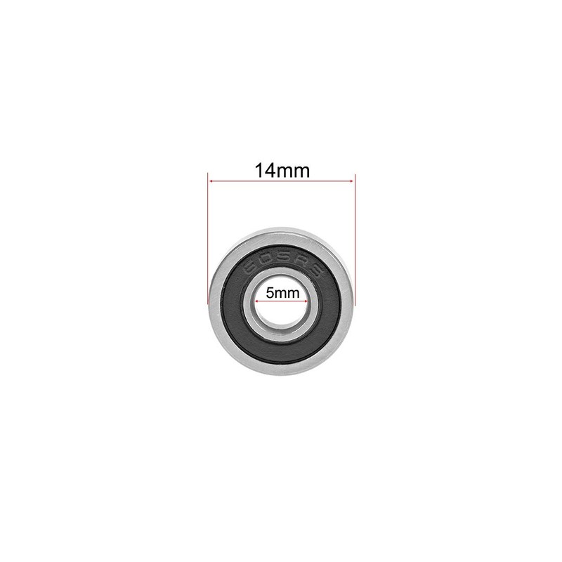 sourcing map 605-2RS Deep Groove Ball Bearings 5mm x 14mm
