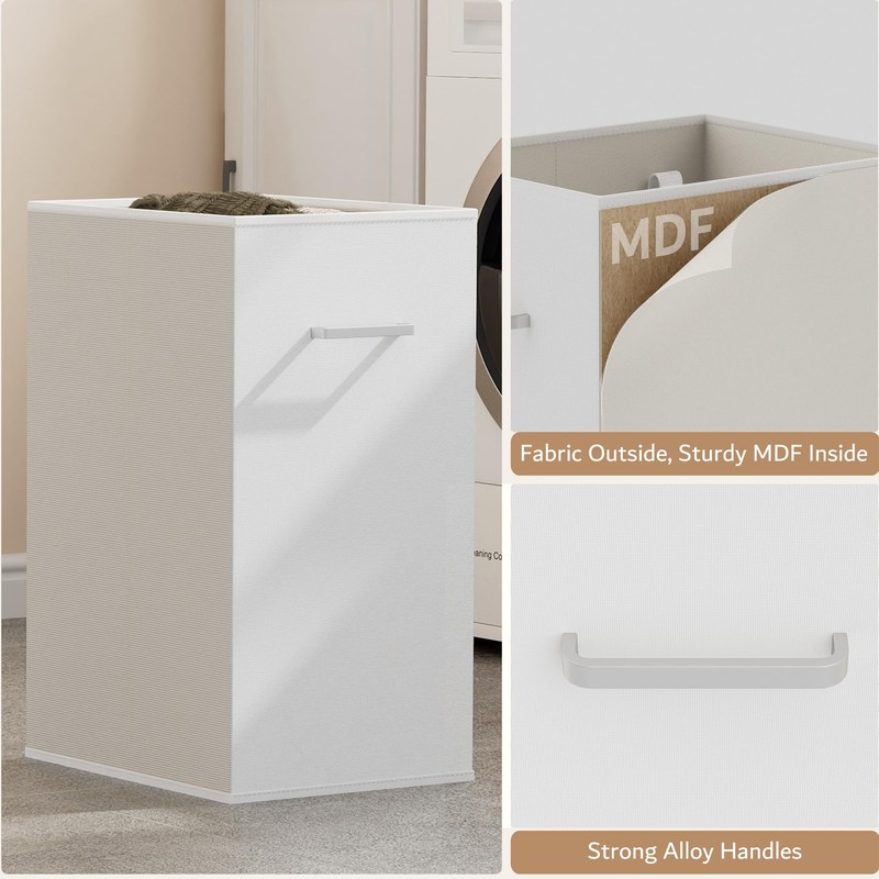Double Pull-Out Laundry Hamper Cabinet; 90L Laundry Basket for Bathroom,Laundry