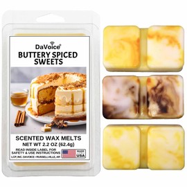 Fall Wax Melts Wax Cubes Soy Wax Blend Melt - Sugar Cinnamon Vanilla Wax Melts Fall Scents Long Lasting - Fall Scented Wax Melts Vanilla (Buttery Spiced Sweets, 2.2 oz, 6 Cubes)