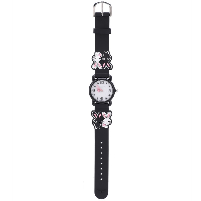 Quartz Watch Rabbit Cartoon 3ATM Waterproof Silicone Strap Lovely for