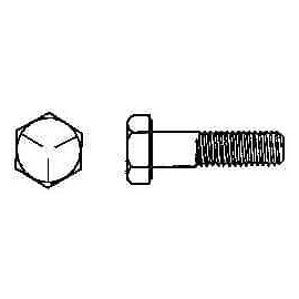 Value Collection 1-1/4 - 7 UNC Hex Head Cap Screw: 3-1/2" Under Head, Grade 5 Steel, 1-7/8" Hex