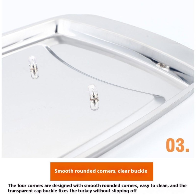 AIXXCUVQ Stainless Steel Spiked Carving Tray Versatile and Durable Metal