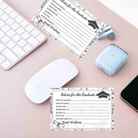 2025 Graduation Advice Cards Graduation Party Games Decorations Supplies，Grad Celebration for High School and College 50 Pack