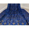 wowfabric4less123 Royal Black 4way stretch sequins Embroidery Mesh Lace fabric
